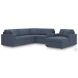 Modmax Ink 6 Piece Performance Fabric Sectional with RAF Chaise