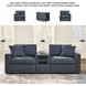 Modmax Ink Performance Fabric Modular Sectional Sofa with Audio Console