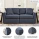 Modmax Ink Performance Fabric Modular 2 Piece Sectional Sofa