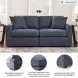 Modmax Ink Performance Fabric Modular 2 Piece Sectional Sofa