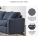 Modmax Ink Performance Fabric Modular 2 Piece Sectional Sofa