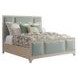 Crystal Cove Green and Gray Upholstered Queen Panel Bed