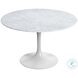 Dunham White Marble Top Round Dining Table