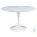 Dunham White Marble Top Round Dining Table