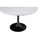 Dunham White Marble and Black 48" Round Dining Table