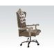 Versailles Vintage Gray Upholstered Executive Office Chair with Nailhead Trim