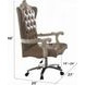 Versailles Vintage Gray Upholstered Executive Office Chair with Nailhead Trim