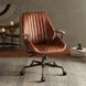 Hamilton Cocoa Leather Upholstered Swivel Office Chair