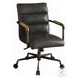 Harith Antique Ebony Leather Executive Office Chair
