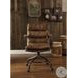 Harith Vintage Whiskey Top Grain Leather Swivel Office Chair