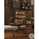 Harith Vintage Whiskey Top Grain Leather Swivel Office Chair