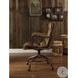 Harith Vintage Whiskey Top Grain Leather Swivel Office Chair