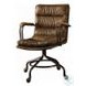 Harith Vintage Whiskey Top Grain Leather Swivel Office Chair