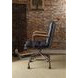Harith Vintage Blue Leather Upholstered Swivel Office Chair