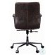 Zooey Distress Chocolate Top Grain Leather Swivel Office Chair