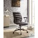 Zooey Distress Chocolate Top Grain Leather Swivel Office Chair