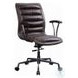 Zooey Distress Chocolate Top Grain Leather Swivel Office Chair