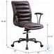 Zooey Distress Chocolate Top Grain Leather Swivel Office Chair