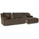 Top Tier Chocolate 3 Piece Modular Reclining Sectional with RAF Chaise
