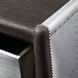 Brancaster Distress Chocolate and Silver Leather 80" Executive Writing Desk with Nailhead Trim