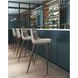 Magnus Gray Bar Stool with Matte Brown Legs Set Of 2
