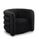 Curves Black Performance Fabric Upholstered Swivel Accent Chair