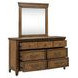 Cypress Grove Amber Brown 7 Drawer Dresser with Mirror