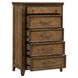 Cypress Grove Amber Brown 5 Drawer Chest
