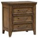 Cypress Grove Amber Brown 3 Drawer Nightstand with USB Charging