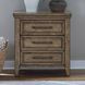 Cypress Grove Amber Brown 3 Drawer Nightstand with USB Charging