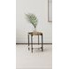 Adhvik Natural And Black Round Accent Table