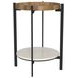 Adhvik Natural And Black Round Accent Table