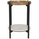 Adhvik Natural And Black Round Accent Table