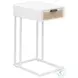 Lanewood White 1 Drawer Radio Weave Cane Side Table