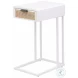 Lanewood White 1 Drawer Radio Weave Cane Side Table