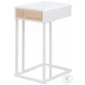 Lanewood White 1 Drawer Radio Weave Cane Side Table