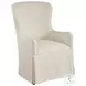 Laguna Linen White Aliso Performance Fabric Upholstered Host Chair by Barclay Butera