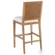 Laguna Linen White And Light Nutmeg Cleo Performance Fabric Bar Stool by Barclay Butera