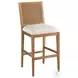 Laguna Linen White And Light Nutmeg Cleo Performance Fabric Bar Stool by Barclay Butera