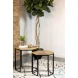 Adger Natural And Black 2 Piece Nesting Tables