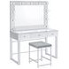 Umbridge Light Grey Upholstered Vanity Stool