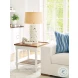Laguna Linen White Temple End Table by Barclay Butera