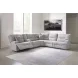 Acklen Place Pewter Performance Fabric 6 Piece Modular Power Reclining Sectional with Pillows and USB Charging