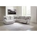 Acklen Place Pewter Performance Fabric Zero Gravity Power Reclining LAF Sectional with USB Charging