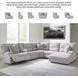 Acklen Place Pewter 6 Piece Performance Fabric Power Reclining Sectional with RAF Chaise