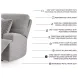 Acklen Place Pewter 6 Piece Performance Fabric Power Reclining Sectional with LAF Chaise
