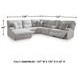 Acklen Place Pewter 6 Piece Performance Fabric Power Reclining Sectional with LAF Chaise