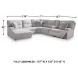 Acklen Place Pewter 6 Piece Performance Fabric Power Reclining Sectional with LAF Chaise