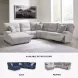 Acklen Place Pewter 6 Piece Performance Fabric Power Reclining Sectional with LAF Chaise