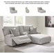 Acklen Place Pewter 3 Piece Performance Fabric Power Reclining Sectional Sofa with RAF Chaise